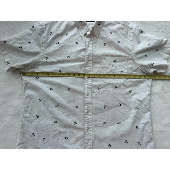 Ralph Lauren Shirt Mens Large Anchor All Over Print Short Sleeve Camp Casual - Picture 6 of 7